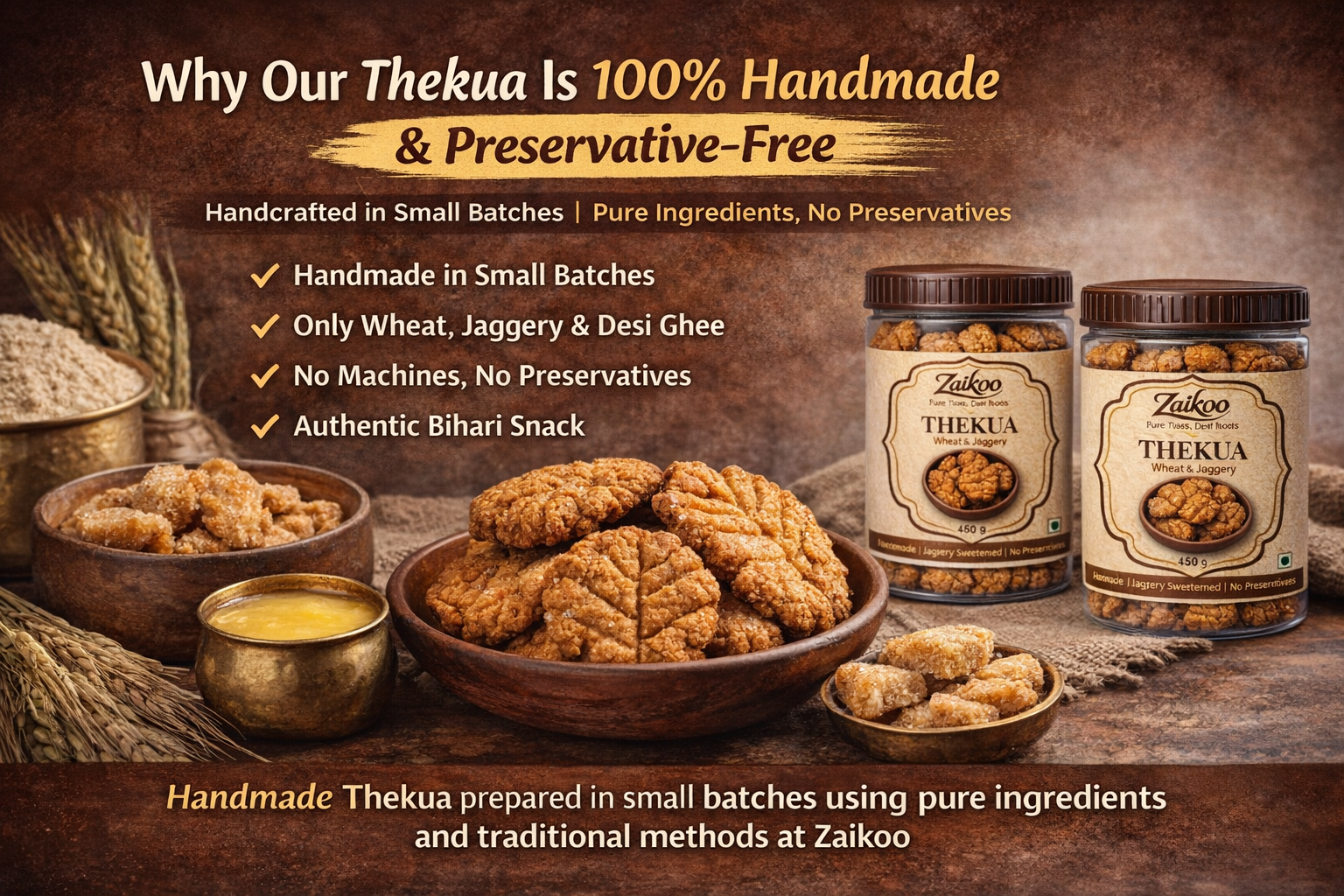 handmade preservative free thekua by zaikoo